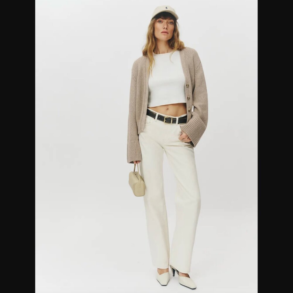 Reformation Straight Leg Jeans in Cream